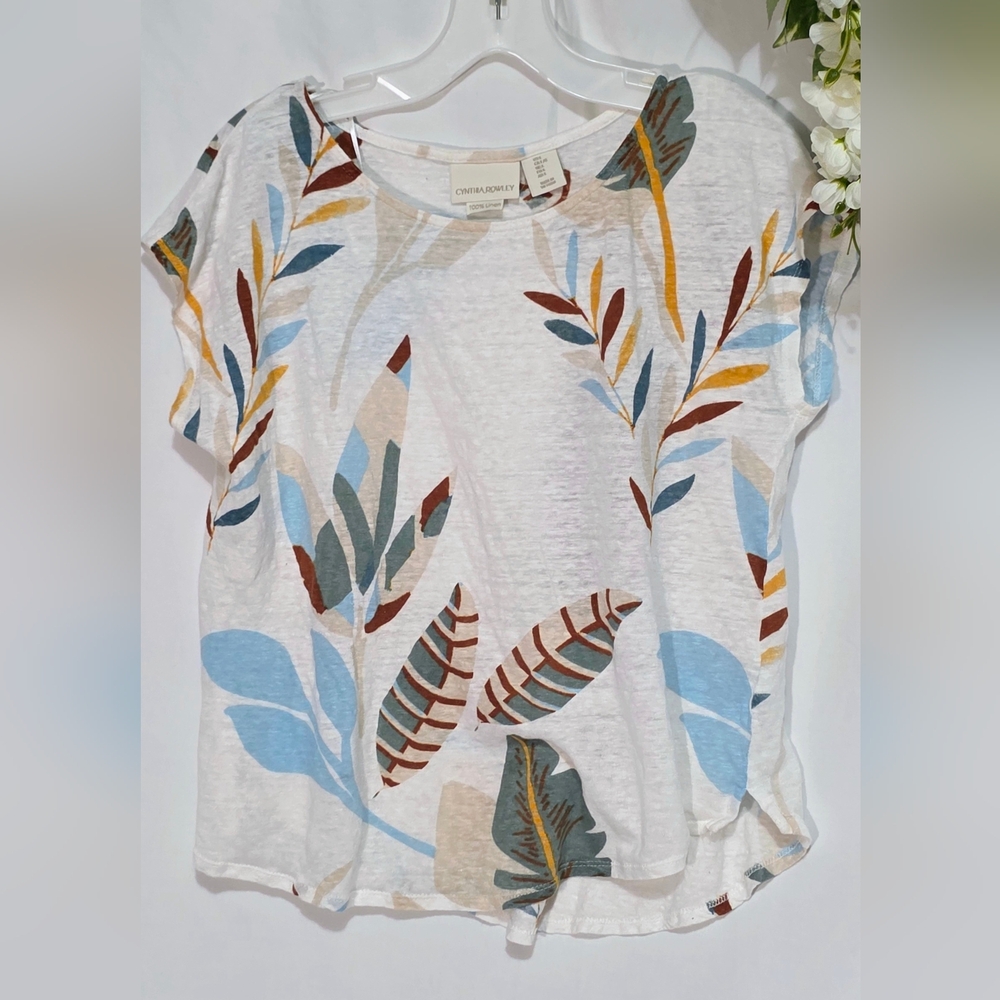 Cynthia Rowley Women's Multicolor Leaf Print Top